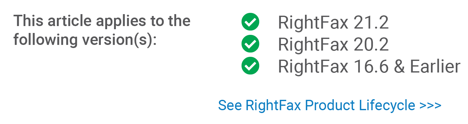 [Confidence Bar] Article RightFax Versions: ALL